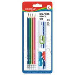 Sprava kolskch pomcok KEYROAD, blister 7 ks, mix farieb 