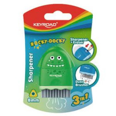 Strhadlo KEYROAD ROCKY-DOCKY plastov s ndobou na odpad, blister, mix farieb 