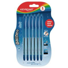 Gukov pero KEYROAD Soft Jet 0,7mm, blister 6 ks, modr 