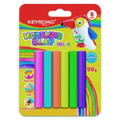 Plastelna KEYROAD nenov, blister 6 ks, mix farieb 