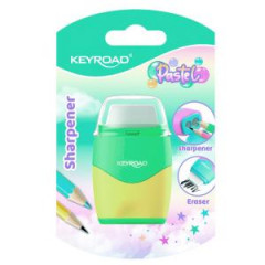 Strhadlo KEYROAD Pastel color collection! plastov s dvomi otvormi a gumou, blister, mix farieb 