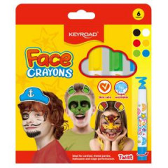 Farby na tvár KEYROAD, netoxické, 6 ks, mix farieb 