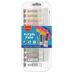 Akrylov farby KEYROAD, 12 x 12 ml, mix farieb 