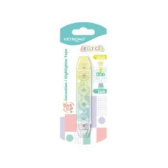 Korekčná a zvýrazňovacia páska KEYROAD, Duo tip 2 in 1, blister 1 ks 