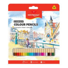 Farbičky KEYROAD trojhranné, 24 ks, mix farieb 