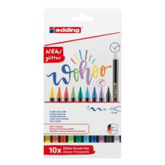 Sada popisovaov edding 1340/10S glitter, zkladn farby, vlknov hrot 