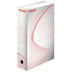 Archvny box Esselte 80mm biely/erven 