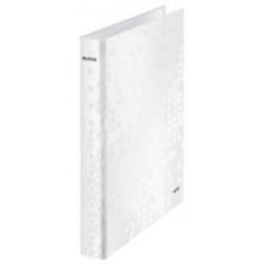 Zaklada 2-krkov Leitz WOW laminovan povrch 4cm perleovo biely 
