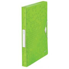 Plastov box s gumikou Leitz WOW metalick zelen 