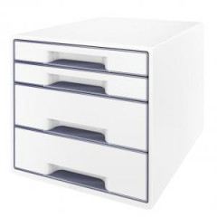 Zsuvkov box Leitz WOW so 4 zsuvkami siv 