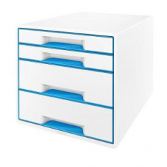 Zsuvkov box Leitz WOW so 4 zsuvkami modr 
