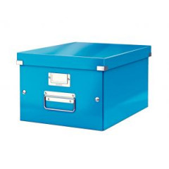 Stredn krabica Click & Store metalick modr