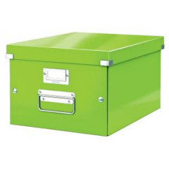 Stredn krabica Click & Store metalick zelen