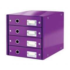 Zsuvkov box Leitz Click & Store 4 zsuvky purpurov