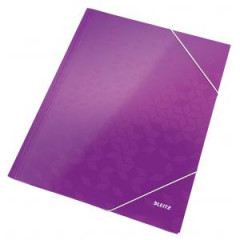 Kartnov obal leskl s gumikou Leitz WOW purpurov 