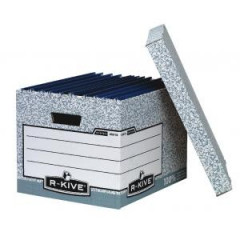 Archvna krabica s odnmacm vekom Fellowes BANKERS BOX siv/biela 32,5x28x38,5 cm 