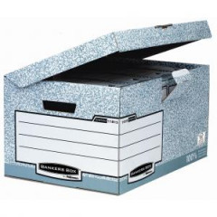 Archvna krabica so sklpacm vekom Fellowes BANKERS BOX siv/biela 37,8x28x53,5 cm 