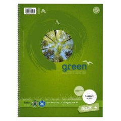 Blok College Format Werk Ursus Green A4 80 listov linajkov 70g recyklovan