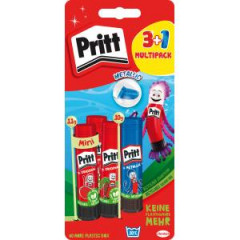 Lepiaca tyinka Pritt Glue Sticks 3x 11g + 1x 10g Metallic Color (Orange or Blue)