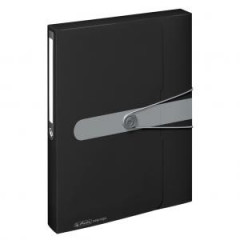 Plastov box s gumikou Herlitz Easy Orga A4 PP ierny 