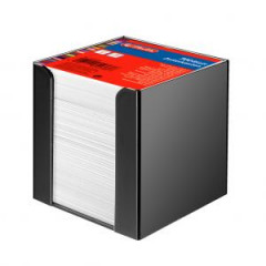 Poznmkov bloek kocka nelepen Herlitz 90x90x90mm biela v iernej krabike 