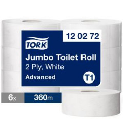 Toaletn papier 2-vrstv. TORK Jumbo 26 cm, nvin 360 m, biely T1 (6 ks) 