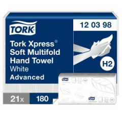 Papierov utierky skladan ZZ 2-vrstv. TORK Xpress Multifold splachovacie H2 (21 bal.)