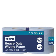 Priemyseln utierky v rolke 2-vrstv. TORK Heavy Duty modr W1/W2, nvin 170 m (2 ks)