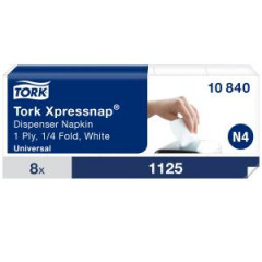 Papierov servtky 1-vrstv. TORK Xpressnap Snack. biele N4 (8x1125ks) 