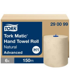 Papierov utierky v rolke 2-vrstv. TORK Matic natural 150m/600 trkov H1 6ks 