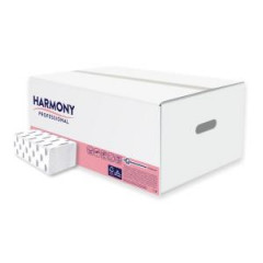 Papierov utierky skladan ZZ 2-vrstvov HARMONY professional, 100% celulza, biele (20 bal.) 
