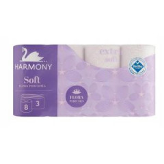 Toaletn papier 3-vrstvov Harmony Soft FLORA Parfumes biely, nvin 16,8 m (8 ks) 