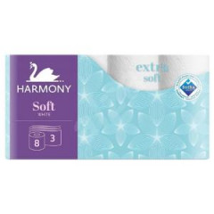 Toaletn papier 3-vrstvov Harmony Extra Soft biely, recykel, nvin 17,5 m (8 ks) 