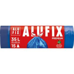 Vrecia na odpadky zaahovacie, 35 l / 15 ks, 20mic., 53 x 60 cm, modr, LDPE 