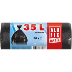 Vrecia na odpadky 35 l /30 ks, Economy, 8 mic., 49 x 60 cm, ierne, HDPE 
