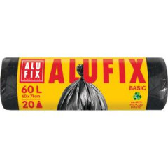 Vrecia na odpadky 60 l /20 ks, Economy, 13 mic., 59 x 72 cm, ierne, HDPE 