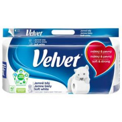 Toaletn papier 3-vrstvov Velvet jemne biely 8ks, 18,3m 
