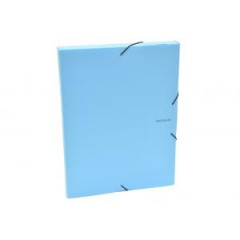Plastov box s gumikou Karton PP Pastelini modr