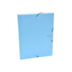 Plastov box s gumikou Karton PP Pastelini modr 