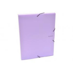 Plastov box s gumikou Karton PP Pastelini fialov