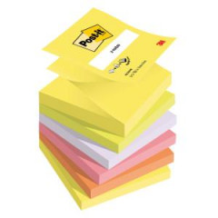 Samolepiaci Z-bloek Post-it, 76x76 mm, nenov farby, 6 blokov po 100 lstkov 