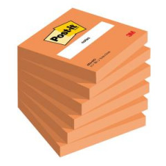 Samolepiaci bloek Post-it 76x76 oranov 6 x 100 lstkov 