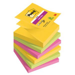 Samolepiace Z-bloky Post-it Super Sticky CARNIVAL, vekos 76x76 mm, 6 blokov po 90 lstkov 