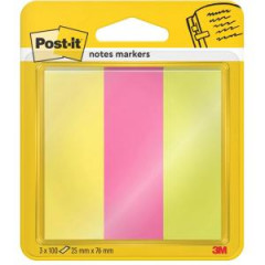 Zloky Post-it papierov, 25x76 mm, 100 lstkov, 3 bloky/balenie Post-it Papierov Zloky, Kolekcia Energetic, 25 mm x 76 mm, 100 Lstkov V Bloku, 3 Blokov/Balenie, 100% PEFC, SGSCH-PEFC-COC-110078