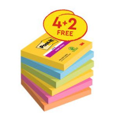 Samolepiaci bloek Post-it Carnival 76x76, 4+2Zadarmo, 90lstkov vbloku 
