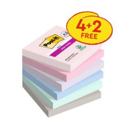 Samolepiaci bloek Post-it Soulful 76x76, 4 +2Zadarmo, 90lstkov vbloku 