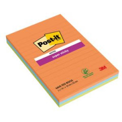 Samolepiaci bloek Post-it Super Sticky BOOST, linajkov, 101 mm x 152 mm, 45l , 3 bloky 