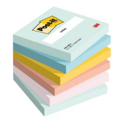 Samolepiaci bloek Post-it BEACHSIDE, vekos 76x76 mm, 6 blokov po 100 lstkov 