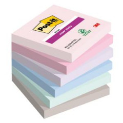 Bloek Post-it Super Sticky SOULFUL, vekos 76x76 mm, 6 blokov po 90 lstkov