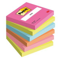 Samolepiaci bloek Post-it Super Sticky Poptimistic 76x76mm, 6 blokov po 100 lstkov 